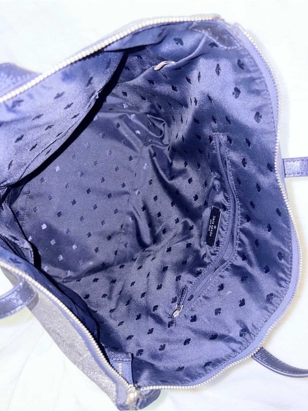 Kate Spade Lola Glitter Tote Dusk Navy - Picture 6 of 10